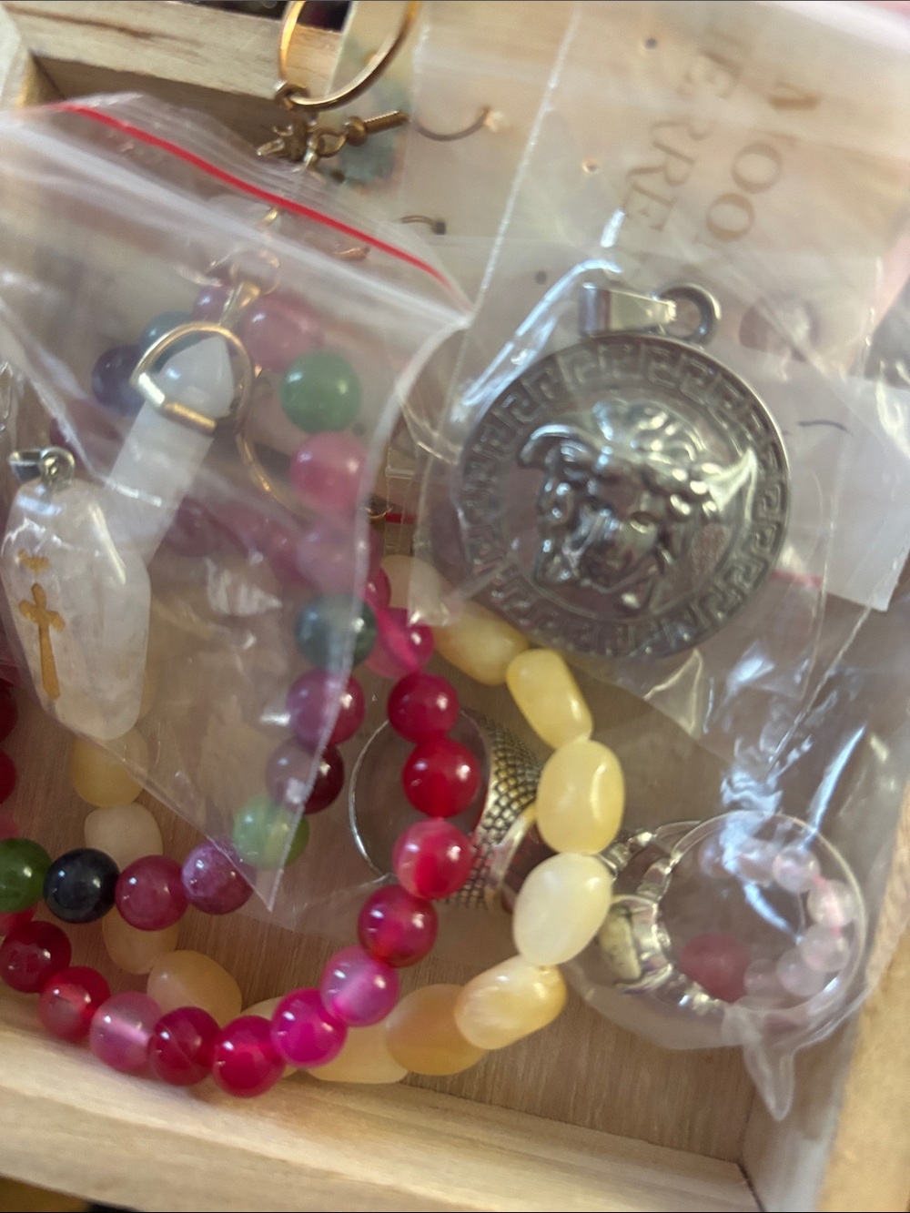 Kids Beaded Bracelet with Pink and Yellow Beads #6